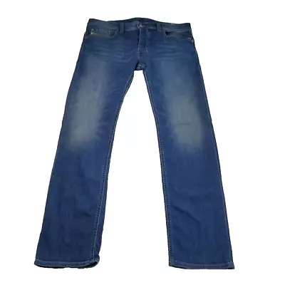 Diesel Men's Safado Reg Slim Straight Distressed Selvedge 0844W Jeans W36 L32 • $39.98