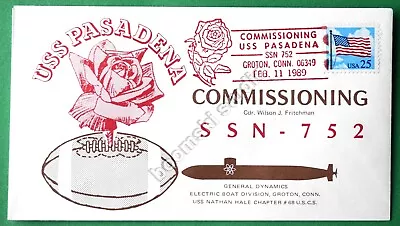USS PASADENA SSN-752 Commissioning Cover Dated 1989 (CAN-84) • $11