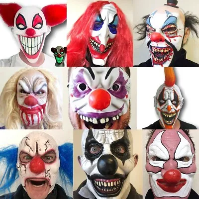 £7.97 • Buy Scary Clown Mask With Hair Evil Halloween Fancy Dress Kids Adult Cosplay Props