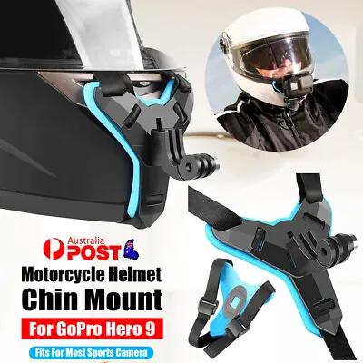 Motorcycle Helmet Sports Camera Jaw Holder Chin Mount Strap For GOPRO Hero 9 8 7 • $11.32