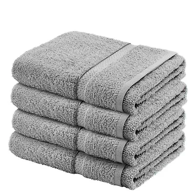 4X Grey Large Bath Sheets Jumbo Bath Towels 100% Egyptian Cotton Quality • £19.95