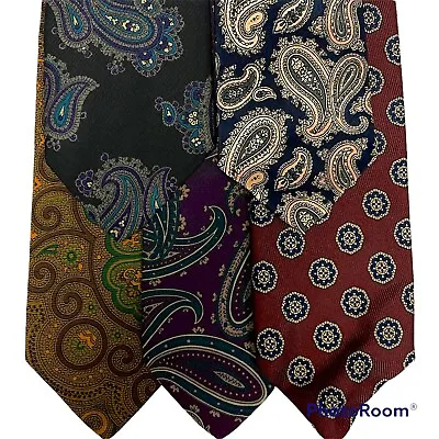 $59.99 • Buy LOT Of 5 ROBERT TALBOTT Neckties Vtg Skinny MODERN Silk PAISLEY Wardrobe Ties