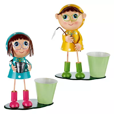 Garden Metal Painted Assorted Figure Flower Planters • £17.99