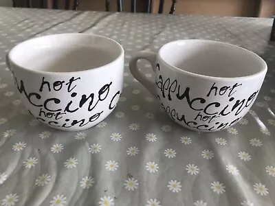 2 Jumbo Cappucino Cups In Brilliant Condition • £12