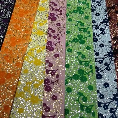 10 LARGE SHEETS Recycled Re-useable LUXURY GLITTER COTTON PAPER U Choose EASTER • £10.99