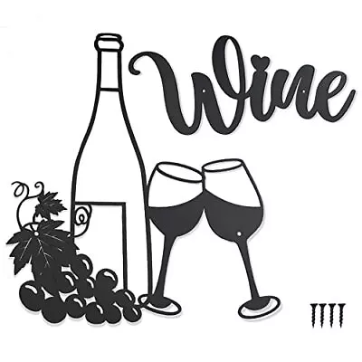 Kitchen Wine Theme Wall Decor Modern Black Metal Wine Signs Wall Art Decorat... • $43.31