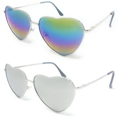 Heart Shape Sunglasses Womens Ladies Lolita Fashion Fancy Dress Metal Frame Love • £3.49