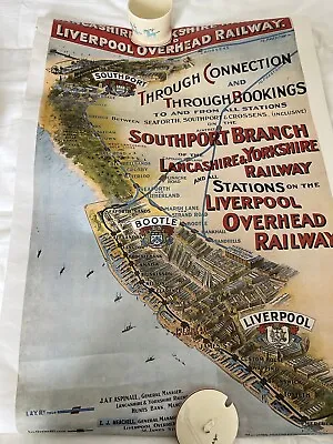 Lancashire & Yorkshire Railway & Liverpool Overhead Railway Poster- 73cm X 52cm • £10