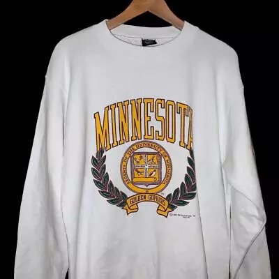 VTG Minnesota Golden Gophers University College Crest Logo Graphic Sweat Shirt L • $5.30