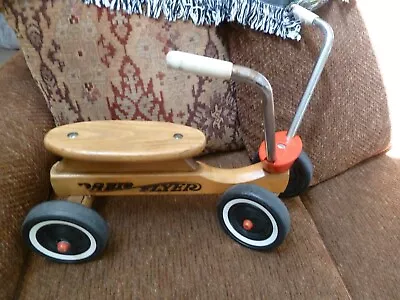Vintage Radio Flyer Wood Toddler Scooter Ride On Toy Handlebar Grips LOCAL ONLY • $35