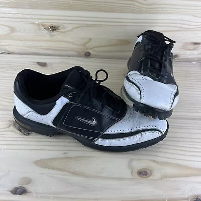 Men's Nike Air Golf Shoes 336050-103 Size 11.5 Black White Leather • $24.95