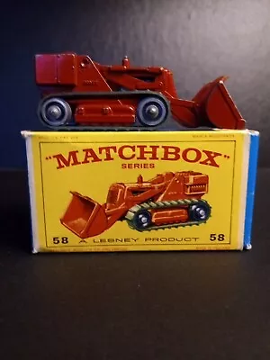 Matchbox Rare #58B Drott Excavator W/Silver Plastic Rollers 1962 In Orig E4 Box • $224.55