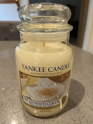 Yankee Candle Large Jar Spiced White Cocoa 22oz 623g Scented Retired VHTF Rare  • £42