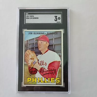 1967 Topps - High #560 Jim Bunning SGC Graded 3 Original Owner • $10