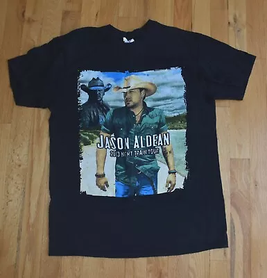 EUC! Unisex Jason Aldean 2013 Night Train Tour Black T-shirt Jake Owen (M)  • $12.99