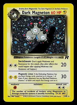 Pokemon Card - Dark Magneton Team Rocket 11/82 Holo Rare SWIRL • $14.99