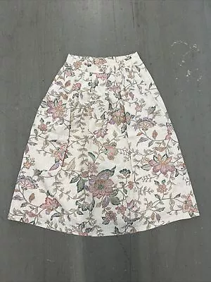 Vintage Orvis Pleated Midi Floral Skirt Size 10 • $11.50