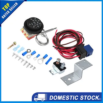 Universal 12V Car Electric Radiator Fan Thermostat Controller Kit Pack Of 1 • £24.42