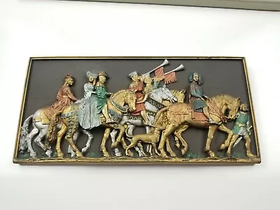 Marcus Replicas Replica Knights On Horses With Horn Medieval Wall Plaque 1987 • $76.23