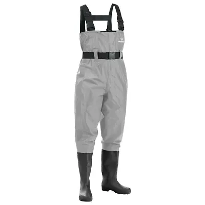 Fishingsir Grey PVC Fishing Waders (US Size M6/W8) • $45.99