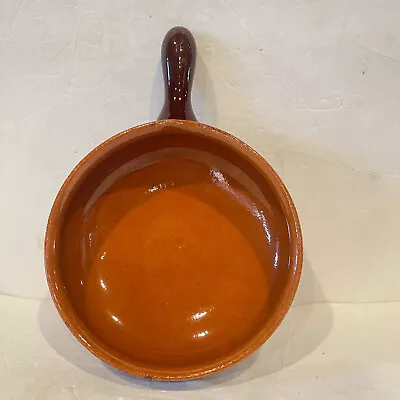 Vulcania Pottery 8 Inch Lava Red Orange Gold Skillet Baker Made In Italy Stumped • $22