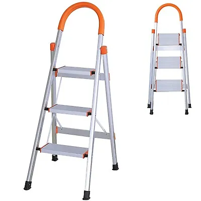 VILOBOS 3 Step Ladder Aluminum Lightweight Folding Stool Home Household Market • $69.99