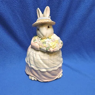 Fitz And Floyd Rabbit With Bouquet Of Flowers Cookie Jar • $34.99