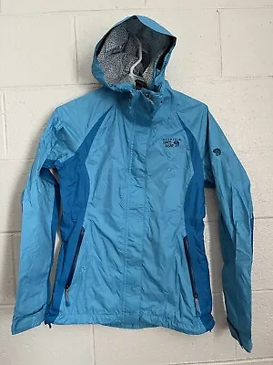 Mountain Hardwear Womens Size XS - Jacket Blue Hood Dry Q Evap Waterproof • $29.95