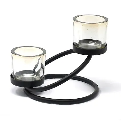 Centrepiece Iron Votive Candle Holder Double Candle Holder Tea Lights Supplied • £11.28