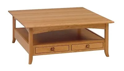 Amish Shaker Style Occasional Open Coffee Table Home Furniture Solid Wood Cherry • $1791.24