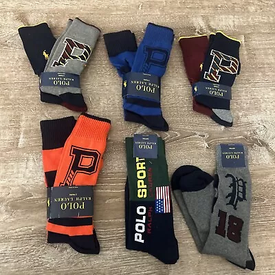 Ralph Lauren Polo Sport Socks Mens Lg Shoe Size 6-12 1/2 -Lot Of 10 Pair • $28.95