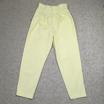 Vintage Palmettos Corduroy Pants Juniors Size 7 Yellow Pleated 80s USA High Rise • $28.88