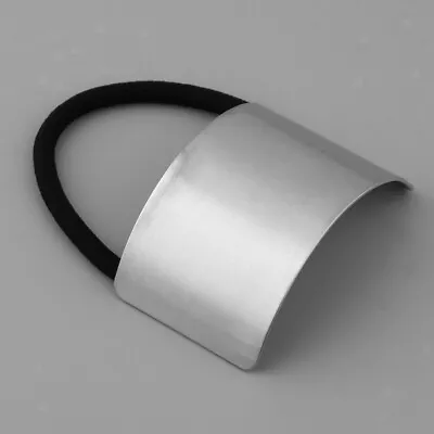 Hair Ponytail Ring Cover Metal Cuff Wrap Holder Elastic Rope Band Silver • £5.58