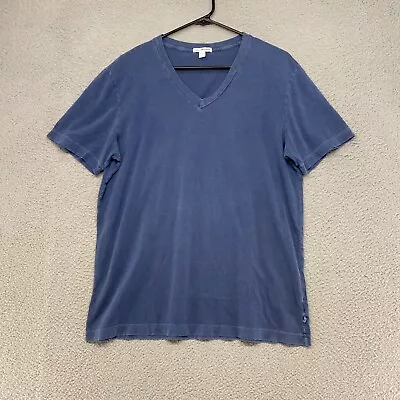 Standard James Perse T-Shirt Mens 3 / Large V-Neck Cotton Short Sleeve Tee Blue • $24.95