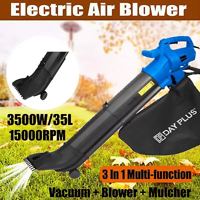 £38.90 • Buy Leaf Blower And Vacuum 3 In 1 3500W With Rake - Garden Vac & Shredder 35L Bag UK