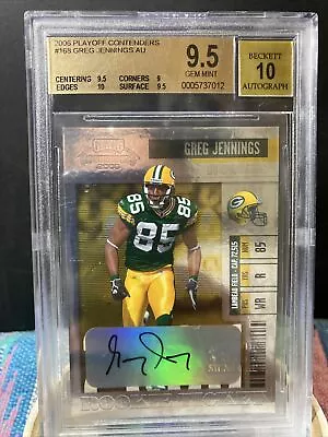 GREG JENNINGS 2006 PLAYOFF CONTENDERS ROOKIE TICKET  RC BGS 9.5 /10 Auto Pop 78 • $69