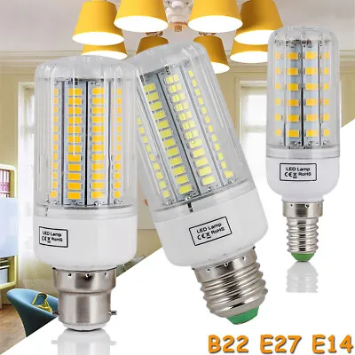 25W-150W LED Corn Light Bulb B22 E14 E27 Screw Base Ultra Bright White Lamp 230V • £4.97