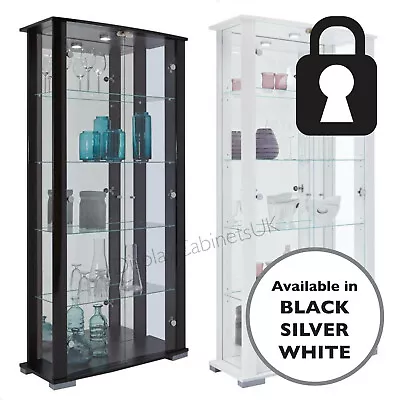 Home Stella 2 Door Double Glass Display Cabinet Lockable 86 Cm Wide  • £449