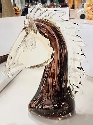 Vintage Murano Glass Horse Head Swirl 12 Inches Tall • $495