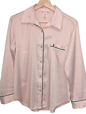 Victoria's Secret Pink Satin Pajama Top Button-up Size S Free Post • $24.95