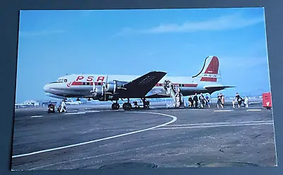 PSA Pacific Southwest Airlines DC-4 Aircraft Postcard • $2.50