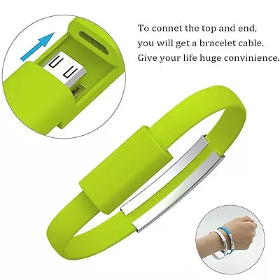 Mini Short Flat Bracelet Micro USB 2.0 Sync Data Charger Cable Cord For Android • $2.99