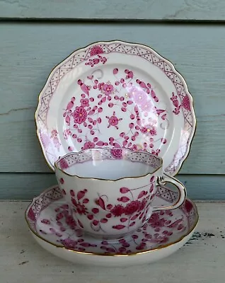 3pc Coffee Or Tea Cup Set Meissen Indian Flowers • $259