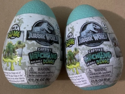 £8.50 • Buy X2 - Jurassic World CAPTIVZ HATCHLINGS Egg With BUILDABLE Baby Dinosaur & Slime