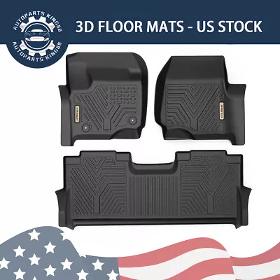 Floor Mats Liners For 2017-2022 Ford F-350 F-450 Super Duty Crew Cab All Weather • $92.99