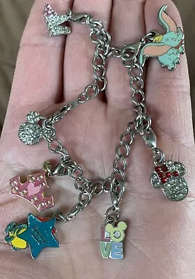 Vintage Disney Enamel Charm Bracelet- 7 Charms • $24.90