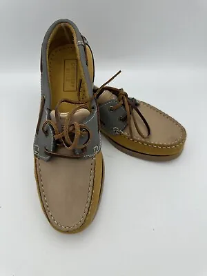 Country Style Sailing Deck Shoes Leather Upper Non Slip Sole Size UK 6.5 EU 40 • £25