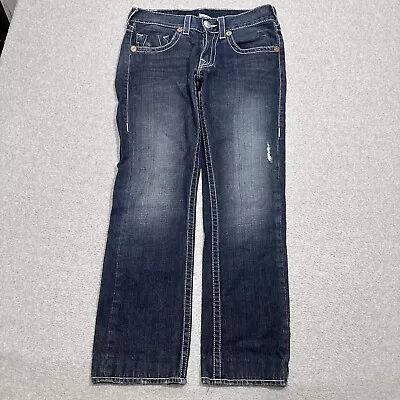 Vintage True Religion Mens Blue Cotton Bobby Straight Leg Jeans Size 31 (32x29) • $45