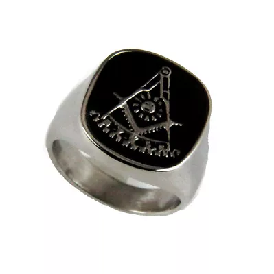 T80 Past Master Stainless Steel Ring Mason Freemason Masonic Rocker Sun Masonry • $28