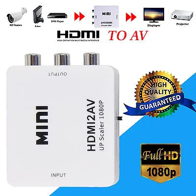 Mini HDMI To Composite CVBS 3RCA  AV Video Converter Adapter 720p 1080p Upscaler • $8.99